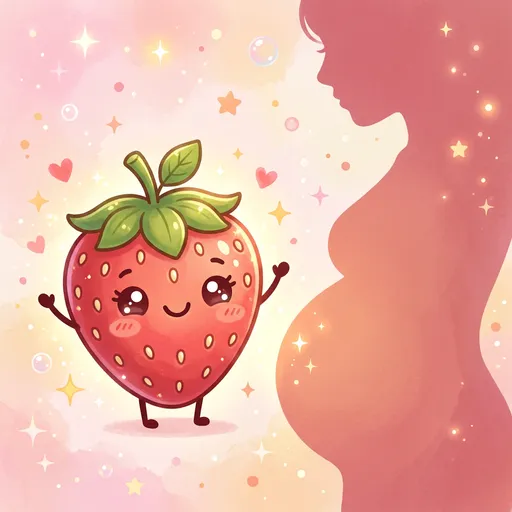 Watercolor illustration for week 10: Size of a strawberry