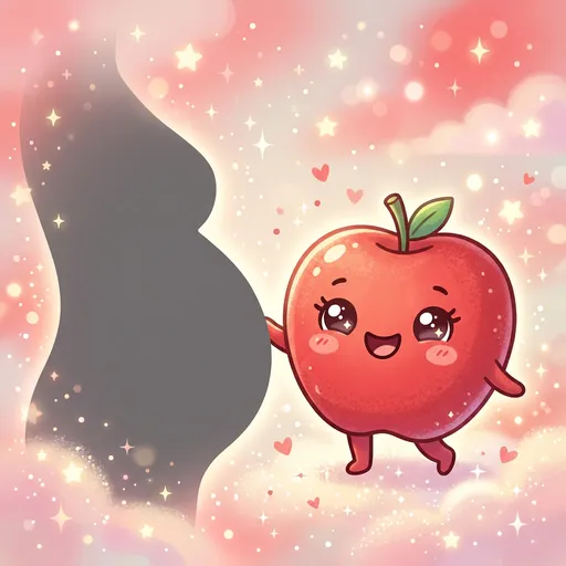 Watercolor illustration for week 15: Size of an apple