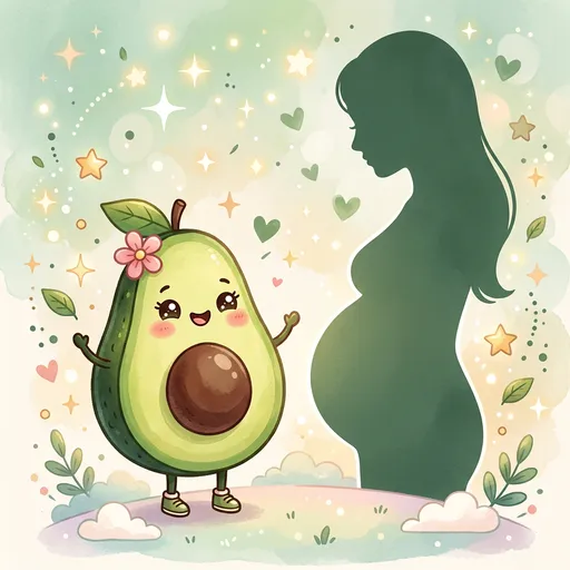 Watercolor illustration for week 16: Size of an avocado