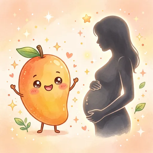 Watercolor illustration for week 18: Size of a mango