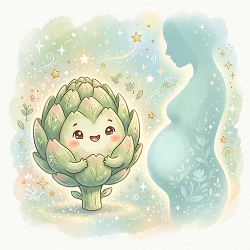Watercolor illustration for week 19: Size of an artichoke