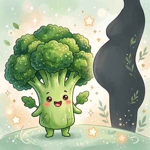 Watercolor illustration for week 25: Size of a head of broccoli