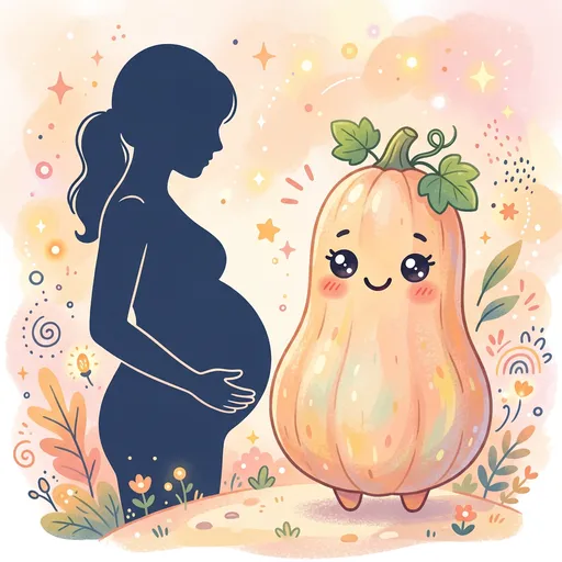 Watercolor illustration for week 29: Size of a butternut squash