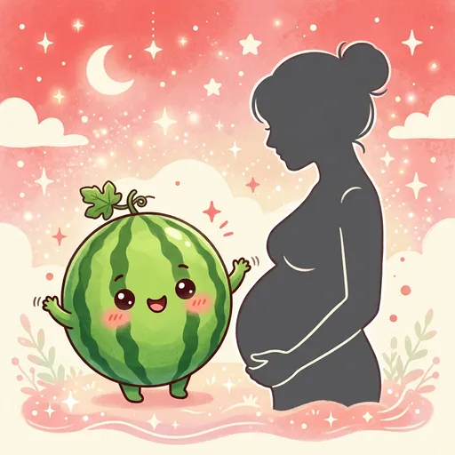 Watercolor illustration for week 39: Size of a small watermelon