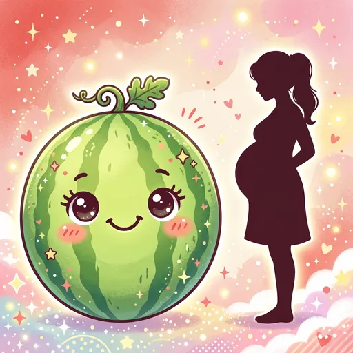 Watercolor illustration for week 40: Size of a watermelon